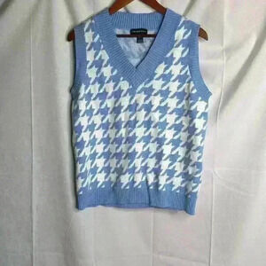 Houndstooth Blue  & White vest